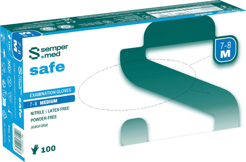 Sempermed Einmalhandschuhe – Gummi, Ozeanblau, 100 Stk.