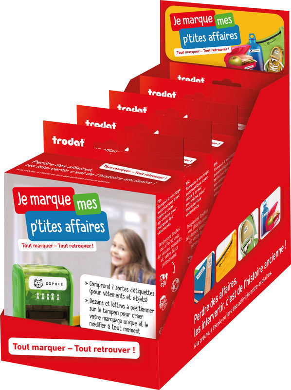 Trodat Motivstempel Deine Dinge – selbstfärbend, 8 Motive, schwarz, französisch