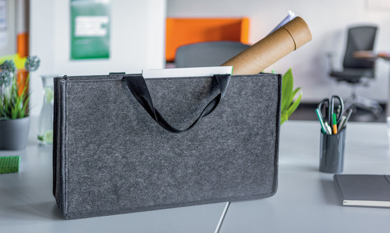 Sigel Desk-Sharing-Tasche – für Notebooks bis 17,3", Filz, Grau
