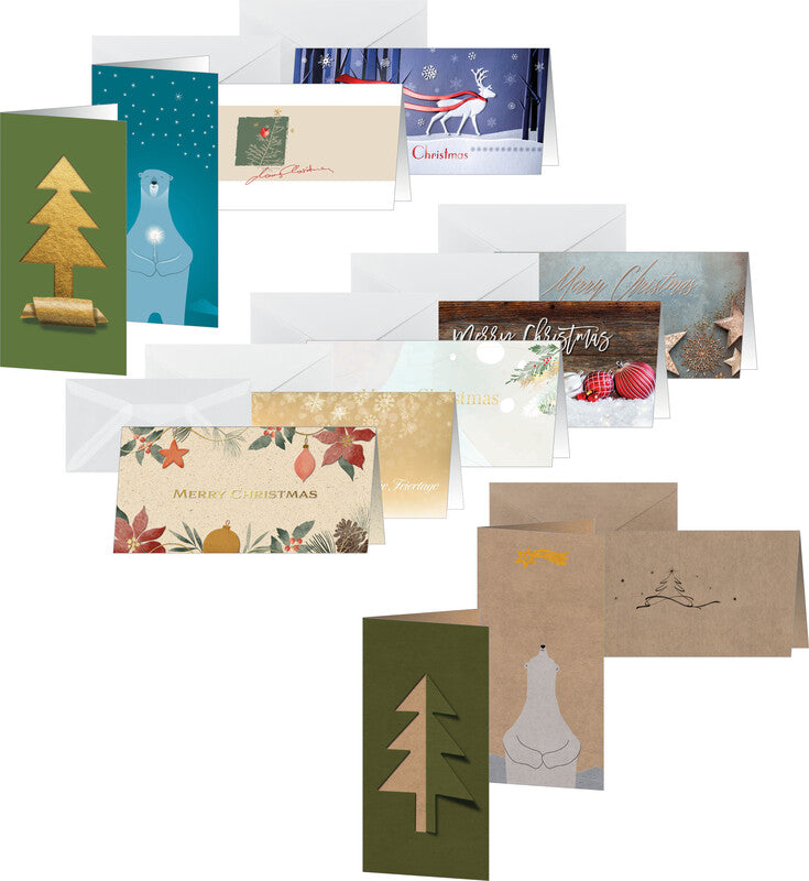 Sigel Weihnachtskarten – C6/5, mit Couvert, Edelkarton 250 g/m², Christmas Night, mehrfarbig – 25 Stk
