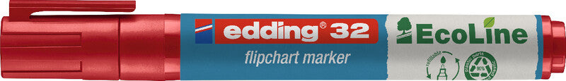 Edding Flipchart-Marker 32 EcoLine – Keilspitze 1,5-5 mm – Rot – nachfüllbar