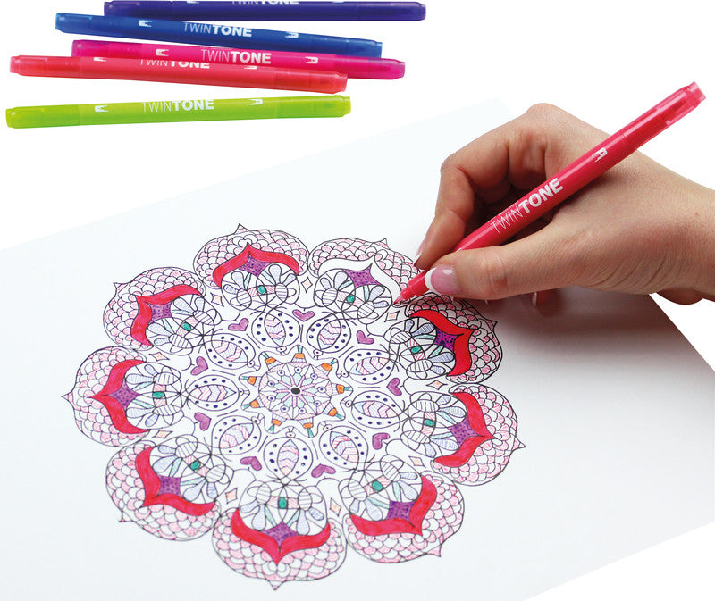 Tombow Filzstifte TwinTone, Strichbreite 0,3–0,8 mm, 12 Farben