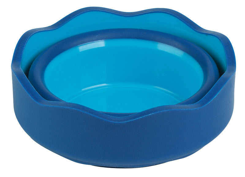 Faber-Castell Wasserbecher Clic & Go – blau – 98 × 130 × 38 mm