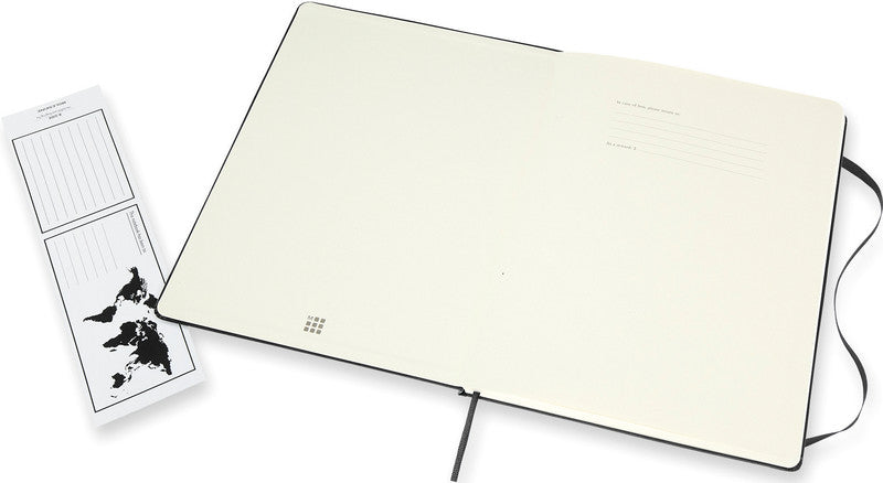 Moleskine Notizbuch, 190 × 250 mm, blanko, liniert, Leimbindung, Hardcover, 192 Seiten, 70 g/m² – schwarz
