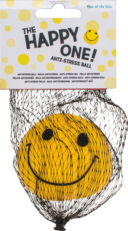 Out of the Blue Stressball The Happy One – Ø 6 cm, gelb, mit EVA-Füllung