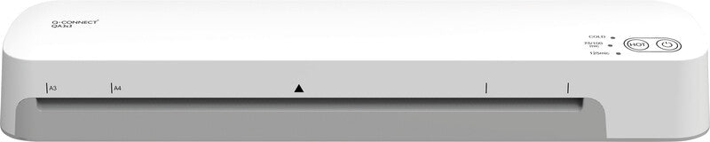 Q-CONNECT S3 Laminiergerät A3 – 2-Rollen, 75–125 µm, Kaltlamination, Aufheizzeit 1 Min., 420 mm/min, Weiss