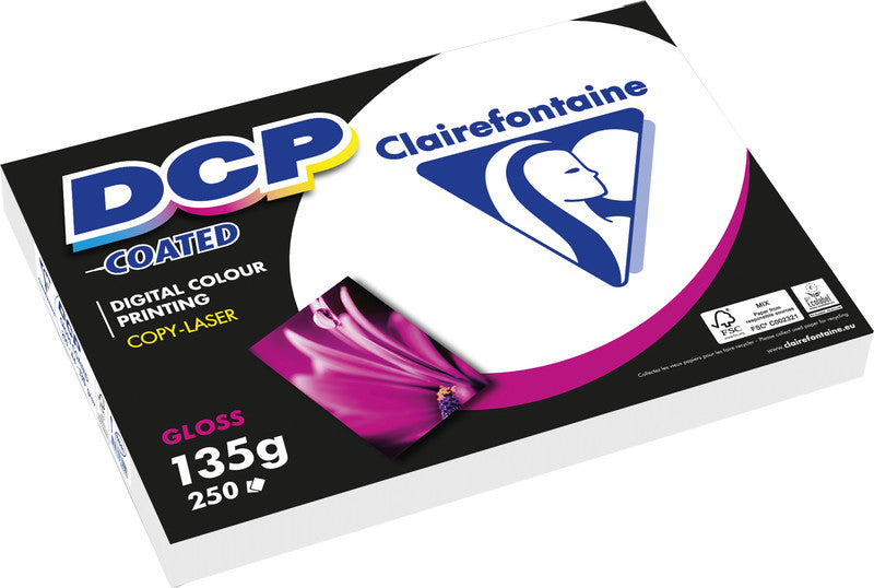 Clairefontaine Fotopapier – glänzend, A3, 135 g/m², 250 Blatt – für Kopierer, Laserdrucker