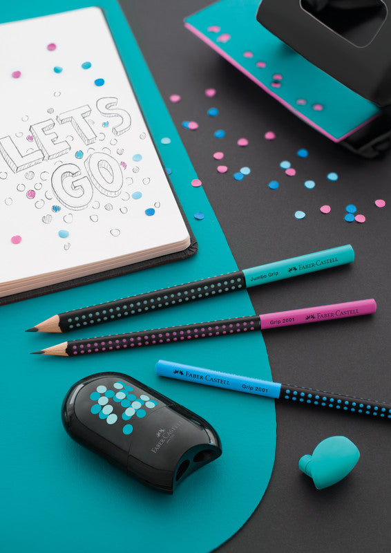 Faber-Castell Grip 2001 Zweifarbiger Bleistift, Dreikant, Grip-Zone, HB, Mine Ø 2 mm, farbig sortiert