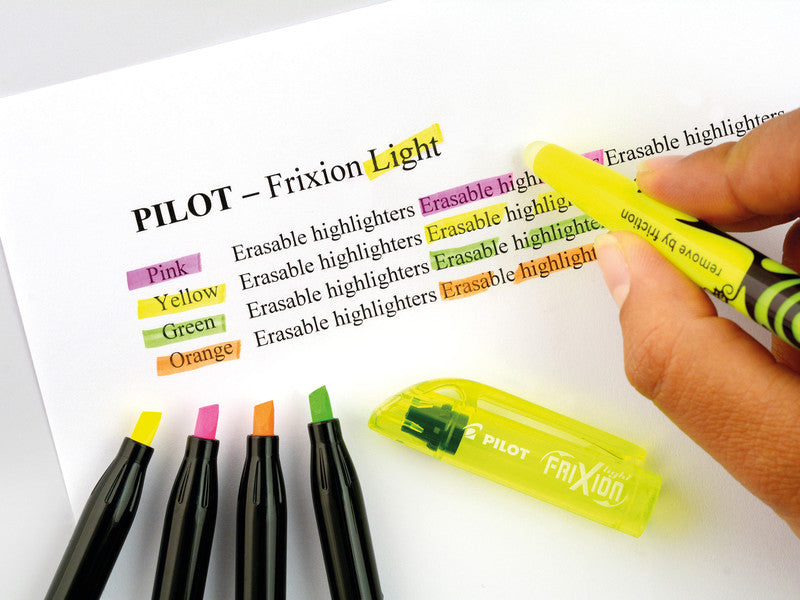 Pilot FriXion Light Textmarker Gelb – Keilspitze, 3,3 mm, radierbar