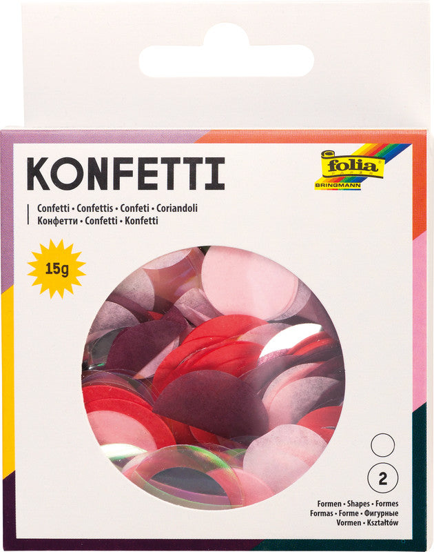 Folia Konfetti, Pink Party, mehrfarbig, 15 g, recyclingfähig, FSC-zertifiziert
