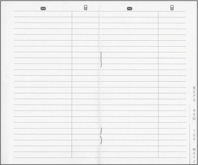 Biella Adressenregister Kalender-Einlage – geheftet, 7,5 × 12,6 cm, undatiert, PEFC