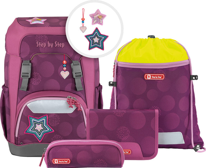 Step by Step Schulrucksack-Set GIANT – 5-teilig – Glamour Star Astra