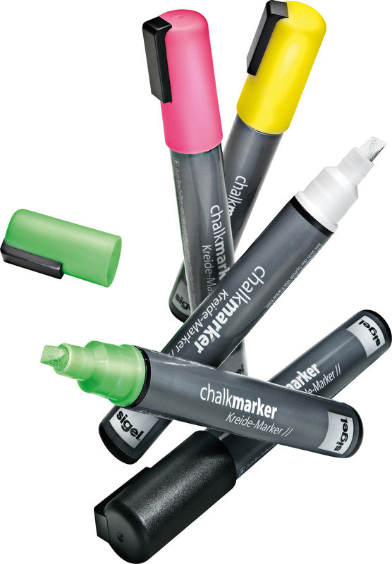 Sigel Artverum Kreidemarker – Rund, 2–3 mm – Weiss – 2er-Set