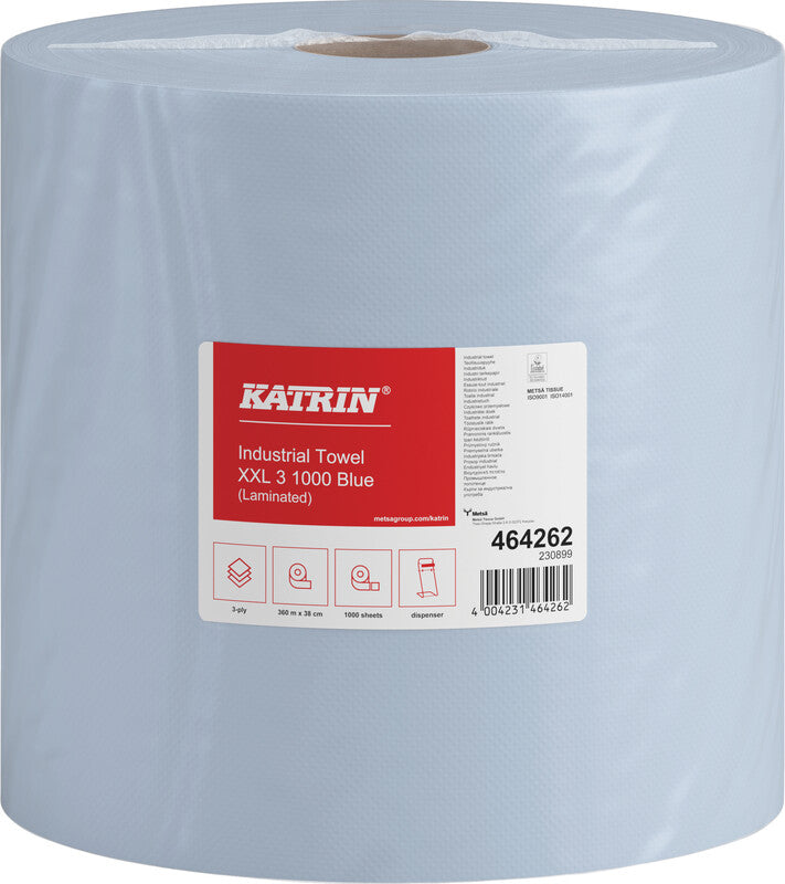 Katrin Putzrolle – 3-lagig, Papier, Blau, 380 mm × 360 m