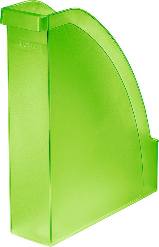 Leitz Plus Stehsammler A4 – 78 mm, mit Griffausschnitt, grün transparent, Kunststoff