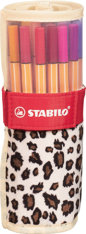 STABILO point 88 Fineliner Set – 25 Stk., 0,4 mm, 25 Farben, Leopard