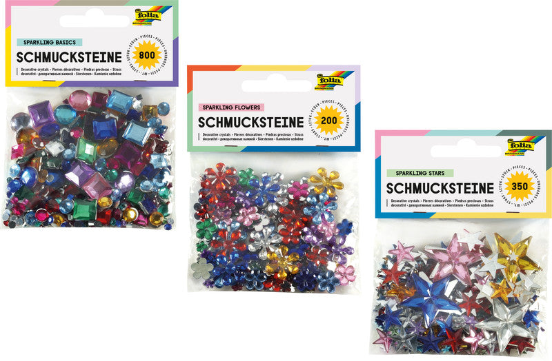 Folia Schmucksteine – sortiert, 800 Stück, Acryl