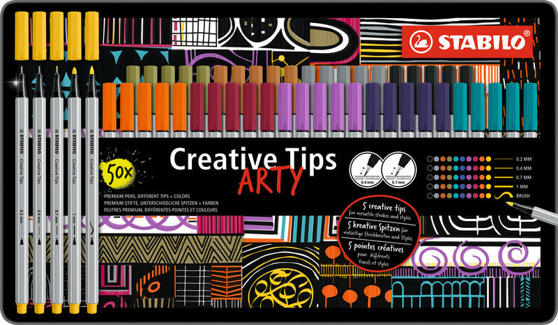 STABILO Faserschreiber-Set Creative Tips Arty Urban – 10 Farben