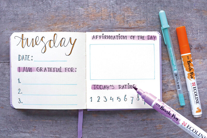 Talens Journaling-Set Handlettering Happiness Journal – 2 Faserschreiber – 1200 × 1200 mm