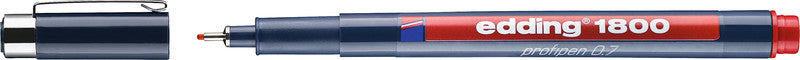 Edding Faserzeichner 1800 0,7 mm – rot – wasserfest, dokumentenecht