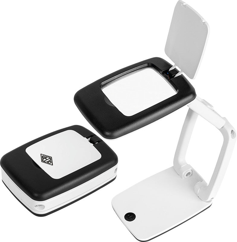 Wedo Leuchtlupe – 3× – mit LED, weiss/schwarz, 67 × 95 × 35 mm