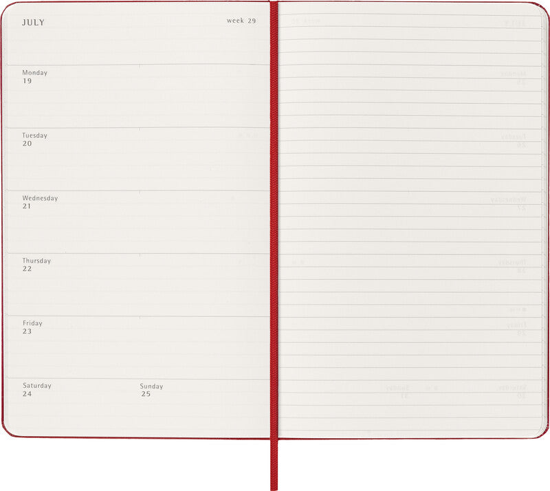 Moleskine Wochenagenda – 1 Woche pro Seite, gebunden, 13 × 21 cm, 2027, scharlachrot, FSC