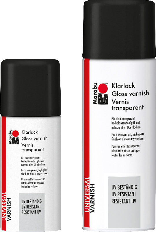 Marabu Farbspray – farblos, hochglänzend, 400 ml, für Papier & Karton, Metall & Holz