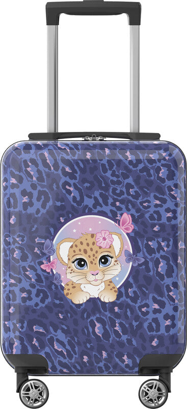 Beckmann Kindertrolley Handgepäck – 22 l, Hartschale PC/ABS, 4 Doppelrollen, Cheetah, 30,5 × 46,5 × 22 cm