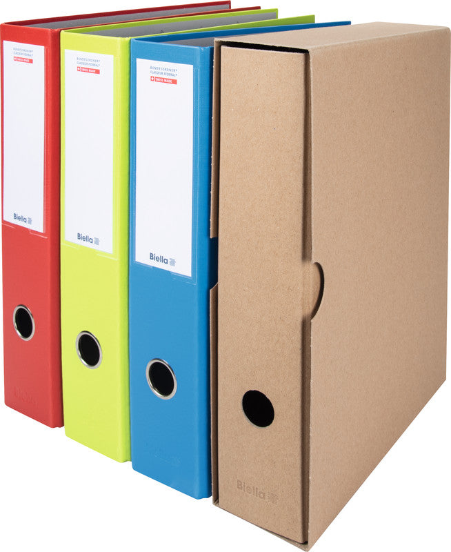 Biella Ordnerhülle/Futteral A4 – 70 mm, Braun, Karton, 5er Pack