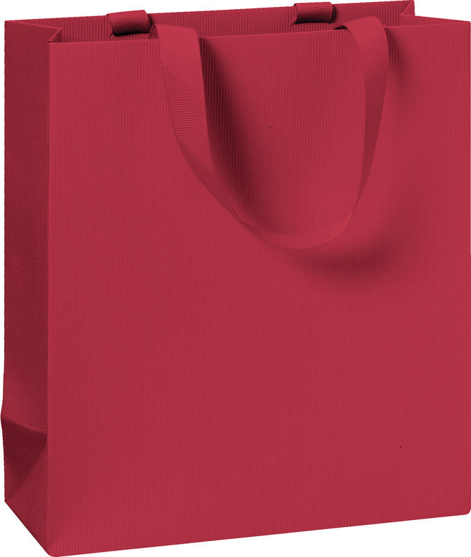 Stewo Tragetasche – Einfarbig – Strukturprägung, Papier – 180 × 210 × 80 mm – Dunkelrot
