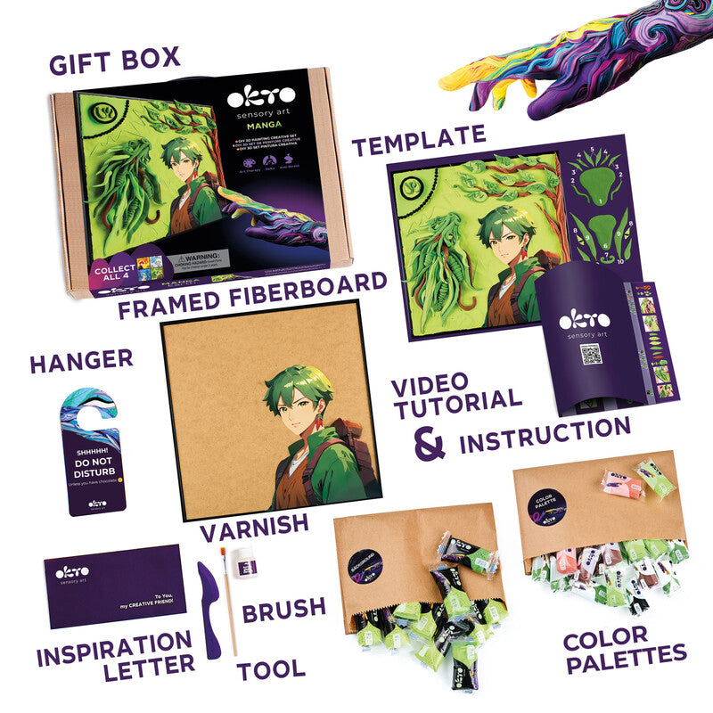 Okto sensory art Modelliermasse-Set 3D Painting Manga – ab 10 Jahren – 290 × 290 mm