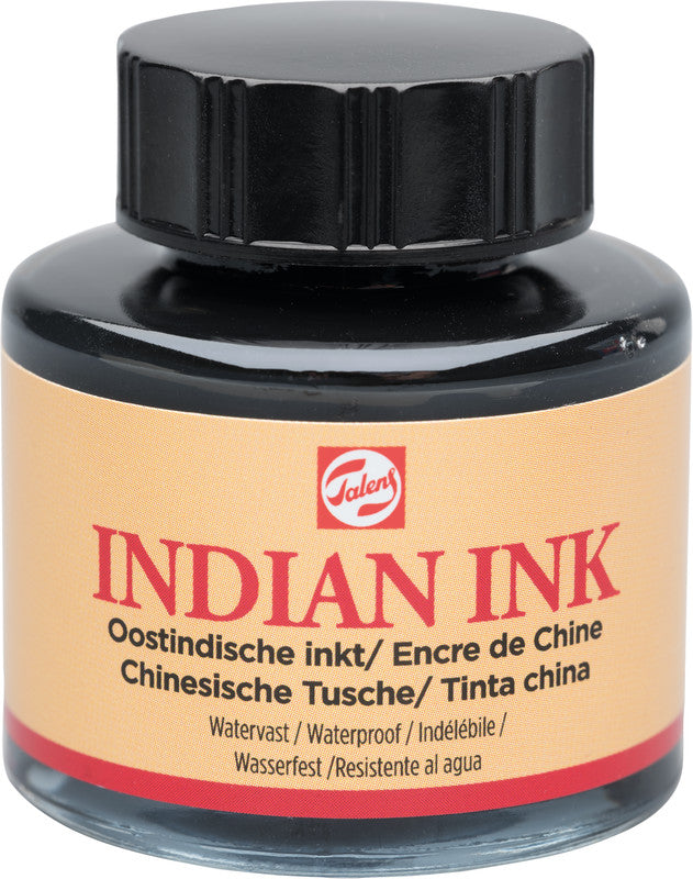 Talens Tusche – schwarz, 30 ml, für Reissfeder, Zeichenfeder & Pinsel