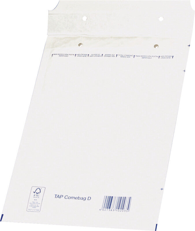 Office products Luftpolstertasche – 180 × 265 mm, weiss, selbstklebend