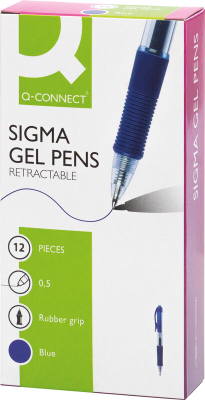 Q-CONNECT Sigma Gel Gelschreiber – Blau, 0,7 mm, Druck, Nachfüllbar