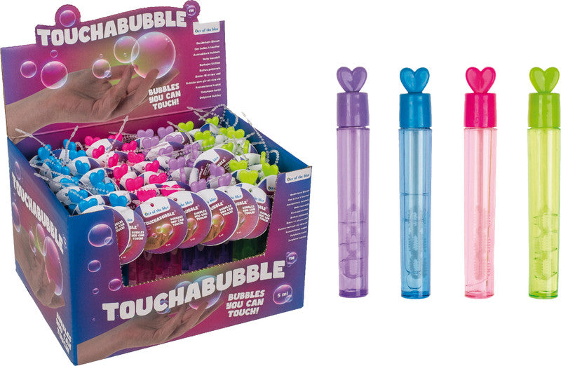 Out oft the blue Out of the Blue TOUCHABUBBLE Seifenblasen – 5 ml, Ø 15 mm, H 10,5 cm, mit Herz auf Deckel