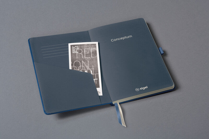 Sigel Notizbuch Conceptum, A5, kariert, Fadenheftung, 194 Seiten, 80 g/m² – blau