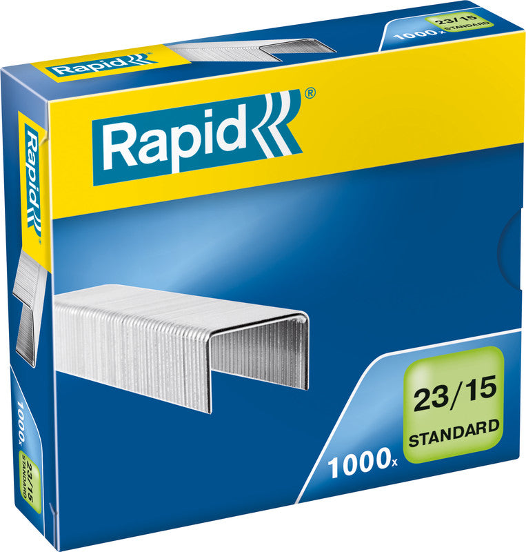 Rapid Heftklammern 23/15 – für Rapid HD70, HD110 – 15 mm – Metall, silber – 1000 Stk.