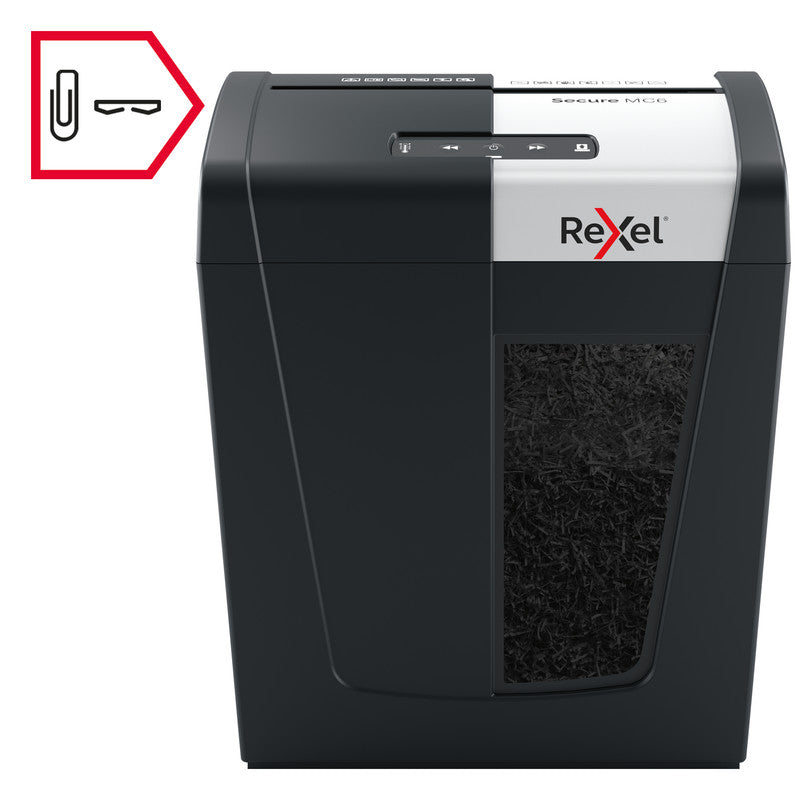 Rexel Secure MC6 – Aktenvernichter, DIN P-5, Mikroschnitt 2 × 15 mm, 6 Blatt, 18 l, A4