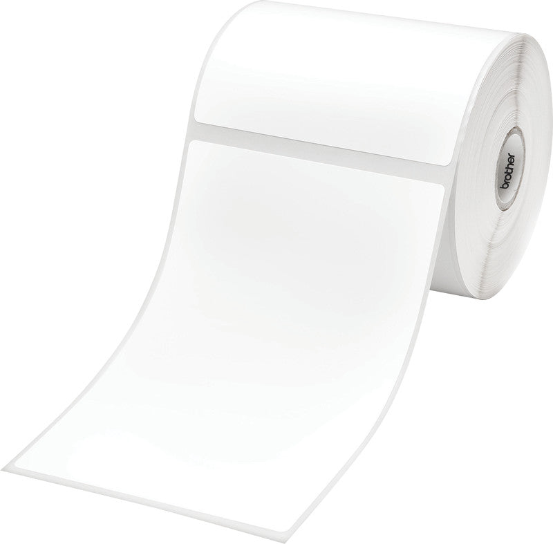 Brother Etiketten, 102 mm × 152 mm, weiss, Papier, selbstklebend, für Thermo-Etikettendrucker, 8 Rollen