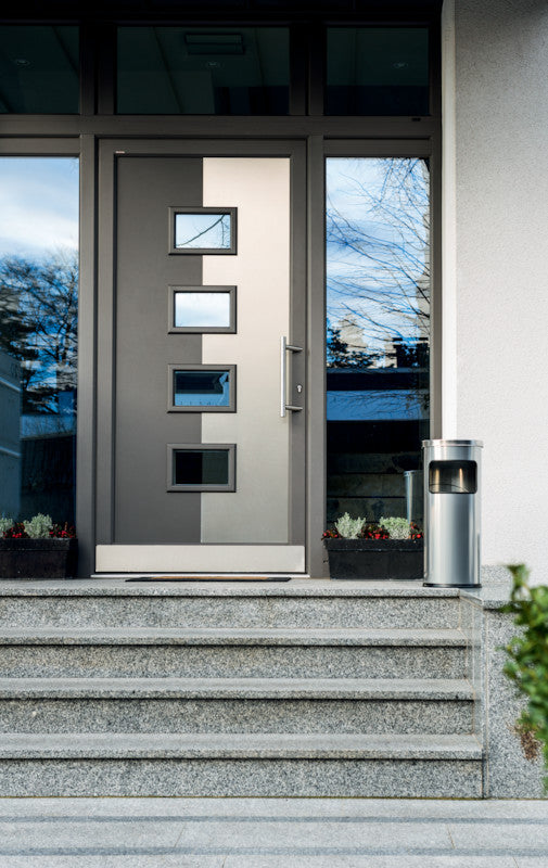 Durable Standascher – 2 + 17 l – Metall, silber metallic – Löschkopf, selbstlöschend – Ø 250 × H 630 mm