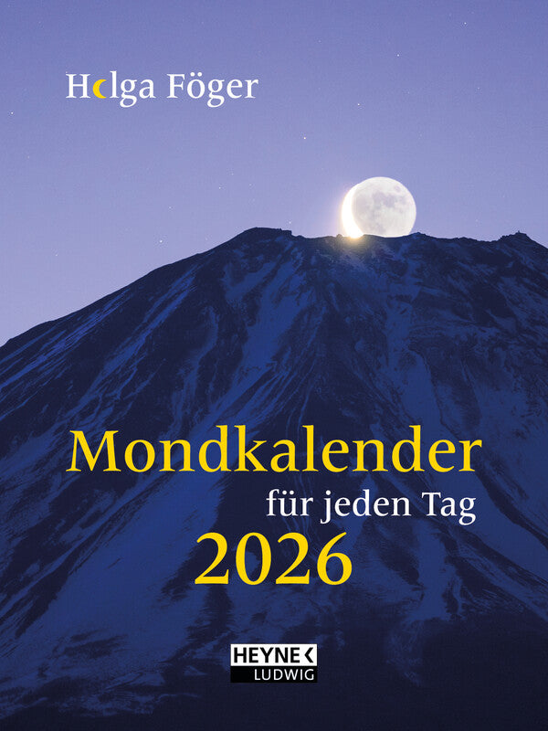 Heyne ludwig Mondkalender Agenda – 1 Tag/Seite, gebunden, 10,5 × 14,0 cm, 2026, Blau, FSC