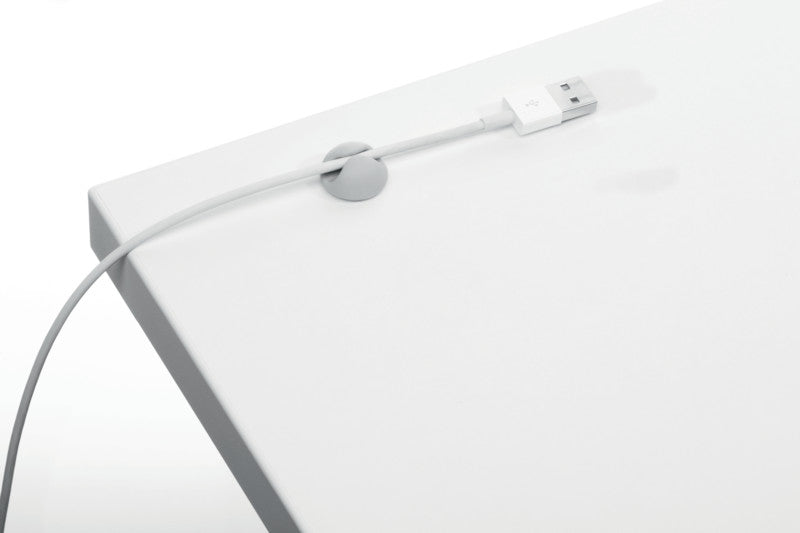 Durable Kabel-Clip – 20 × 20 mm, Kunststoff, Grau, selbstklebend, 6er-Pack, für 1 Kabel bis Ø 5 mm