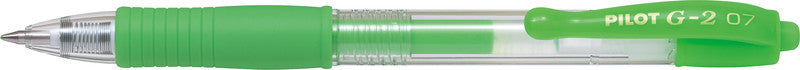 Pilot G-2 Gelschreiber – Neon Grün, 0,7 mm, für dunkles Papier, Druck, nachfüllbar