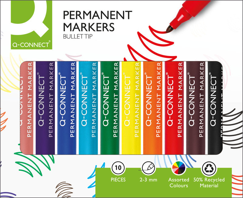 Q-connect Permanentmarker – sortiert, 10er Pack