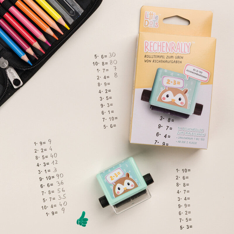Little Dots – Eule Rollstempel – Rechenrally, Abdruckhöhe 25 mm