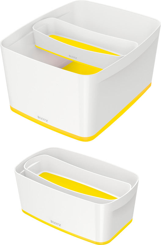 Leitz Aufbewahrungsschale – Kunststoff, weiss/gelb, 30,7 × 5,5 × 10,5 cm