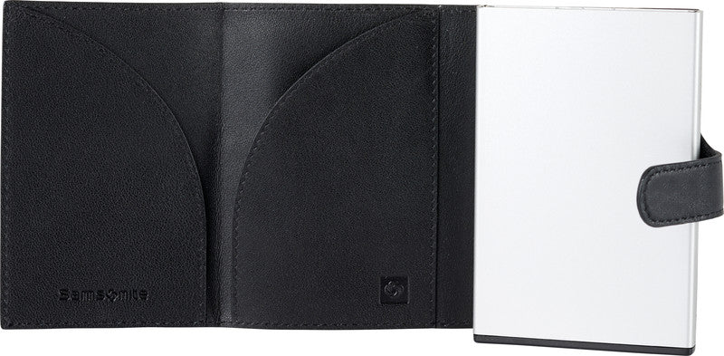 Samsonite Schiebeportemonnaie – 66 × 102 mm, Leder, Schwarz – 1 Stück