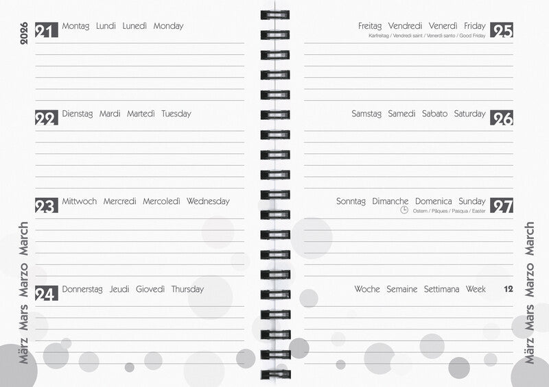 Biella mydiary Schüleragenda – 1 Tag/Seite, gebunden, 12 × 16,5 cm, Aug–Jul, 1-h-Takt, mehrfarbig