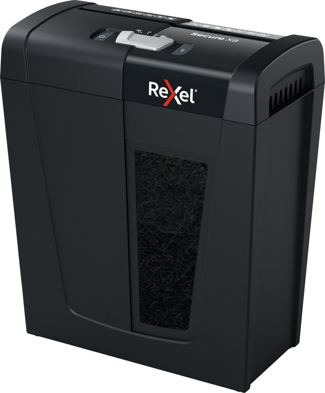 Rexel Secure X8 – Aktenvernichter, DIN P-4, Partikelschnitt 4 × 40 mm, 8 Blatt, 10 l, A4