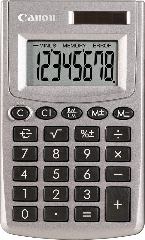 Canon Taschenrechner LS-270L – 8-stellig, LCD, Solar + Batterie, silber, 61×102×10 mm